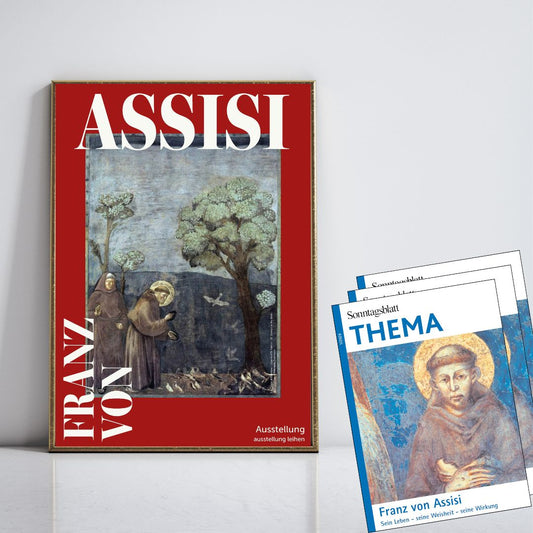 Vorteils-Bundle "Franz von Assisi": Wanderausstellung & THEMA-Magazine