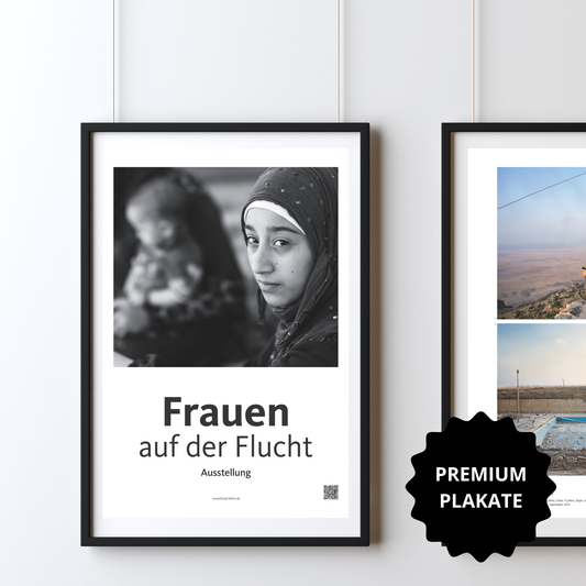 Plakat-Ausstellung "Auf der Flucht: Frauen und Migration"
