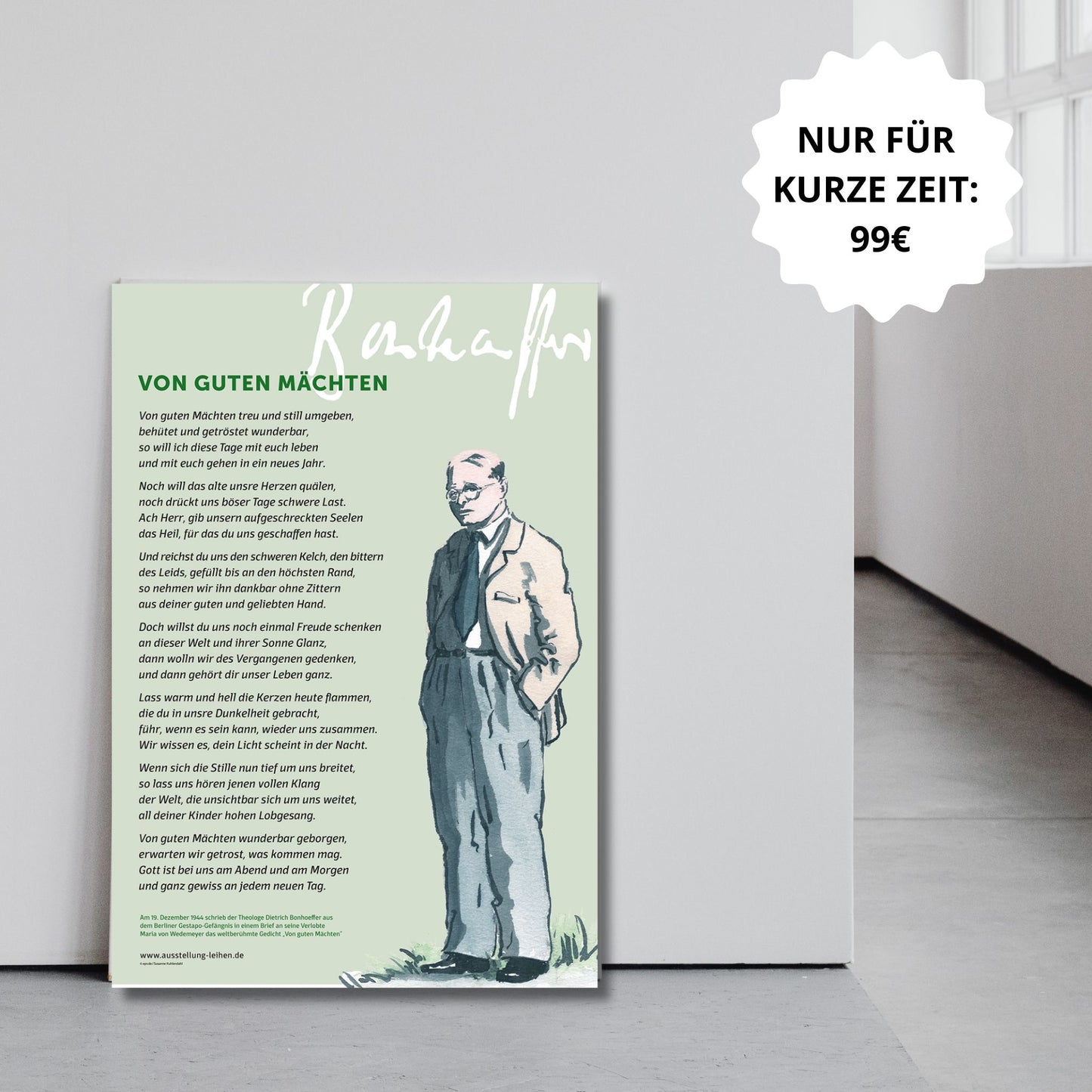 Tafel Dietrich Bonhoeffer "Von guten Mächten" DIN A2