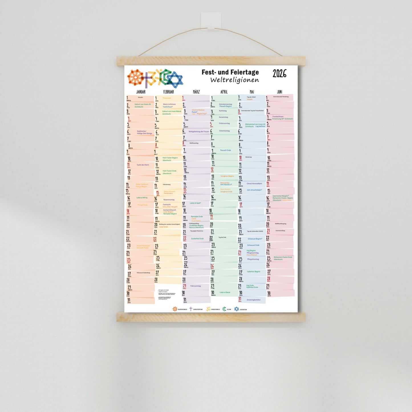 Poster Weltreligionenkalender 2026
